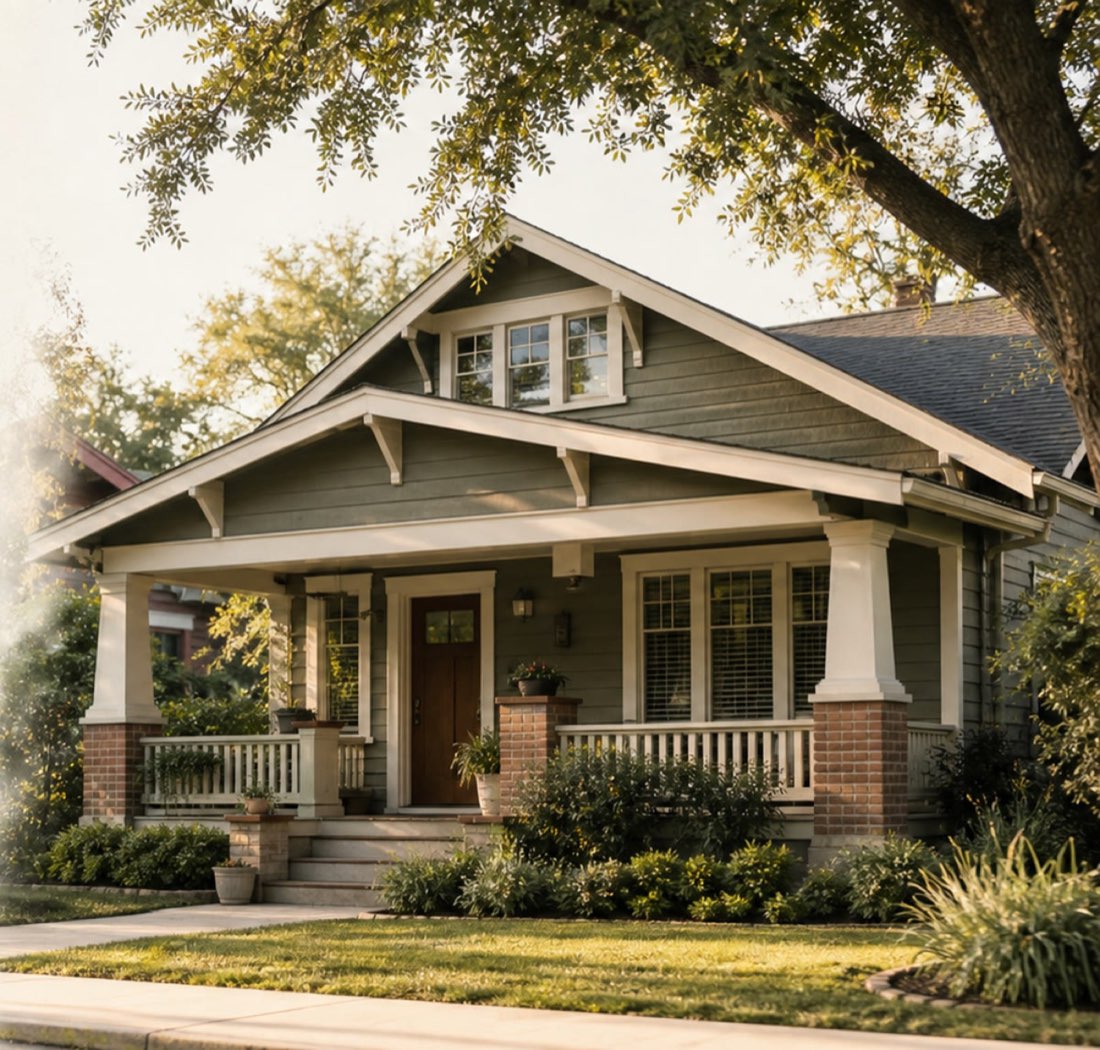A welcoming craftsman-style home in warm daylight